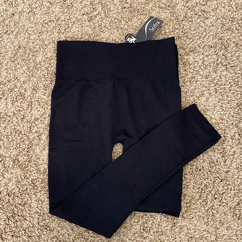 Black Leggings - Sofra Black Leggings - Athletic Leggings - Thick Quality